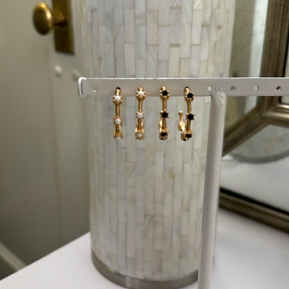 Black and White Gold Hoop Bundle - Picture 1 of 6